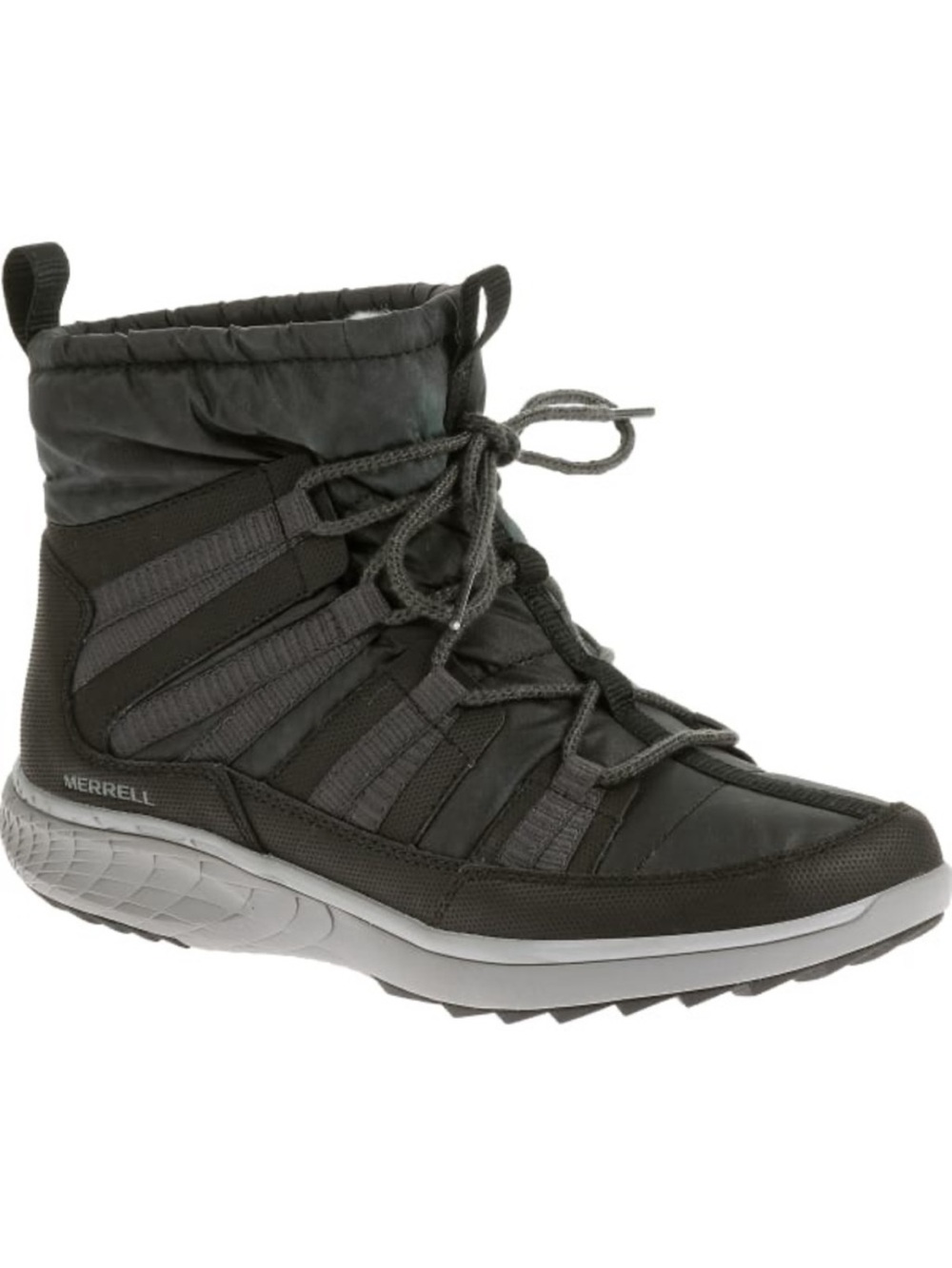 Merrell Pechora Pull Ankle Fur Lined Slip-On Boots in Turbulence Grey Women's 8